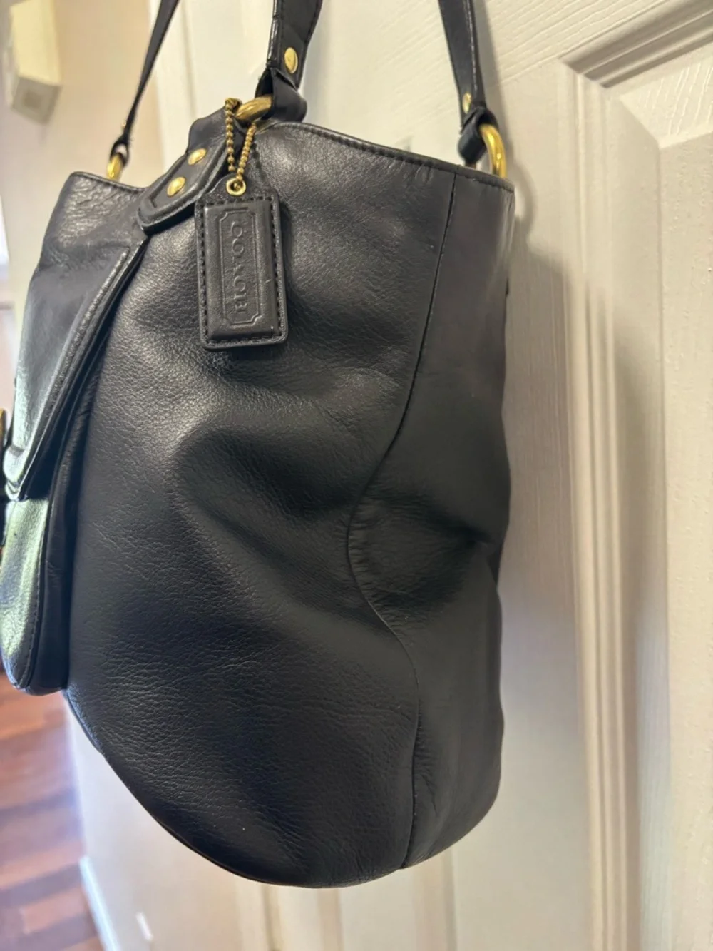 Coach K1381-F24961 Campbell Belle Carryall Black Pebbled Leather Satchel is BNOT - Picture 5 of 16